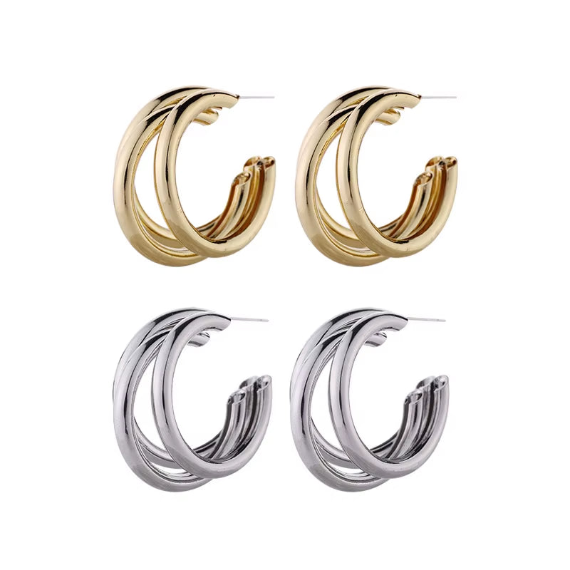 GleamSet™ 4-Piece Gold Claw Stud Earring Collection – Irresistibly Chic, Effortlessly Modern