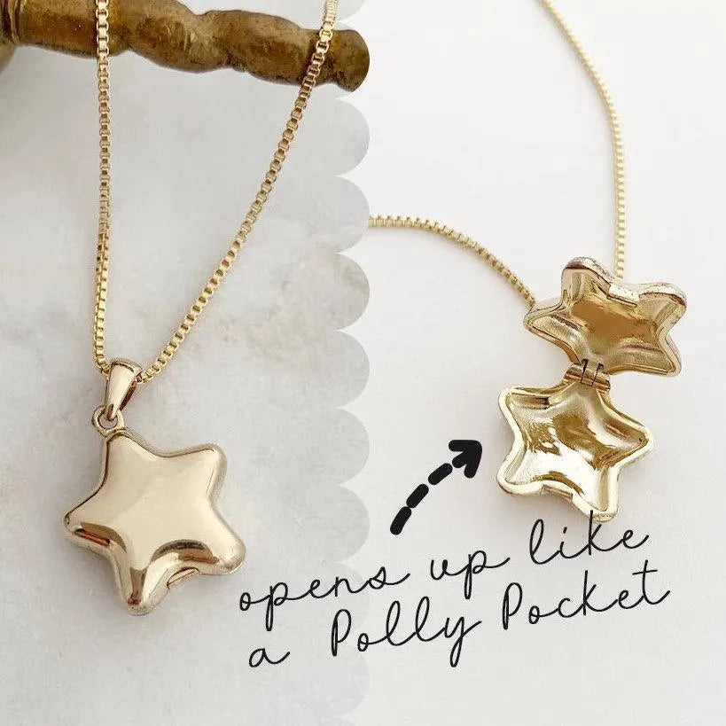 Celestial Keepsake Star Locket – Polly Pocket Inspired Charm Necklace