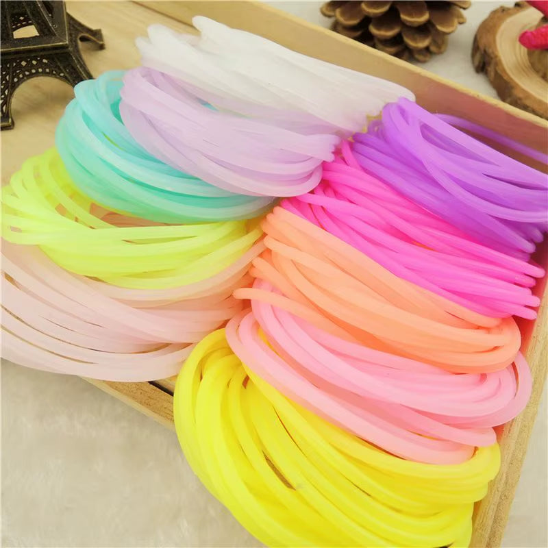 Wholesale 20PCS Neon Fluorescent Luminous Silicone Bracelets Wristband Candy Gummy Hairband Unisex Bangles Glow Rubber Bracelet