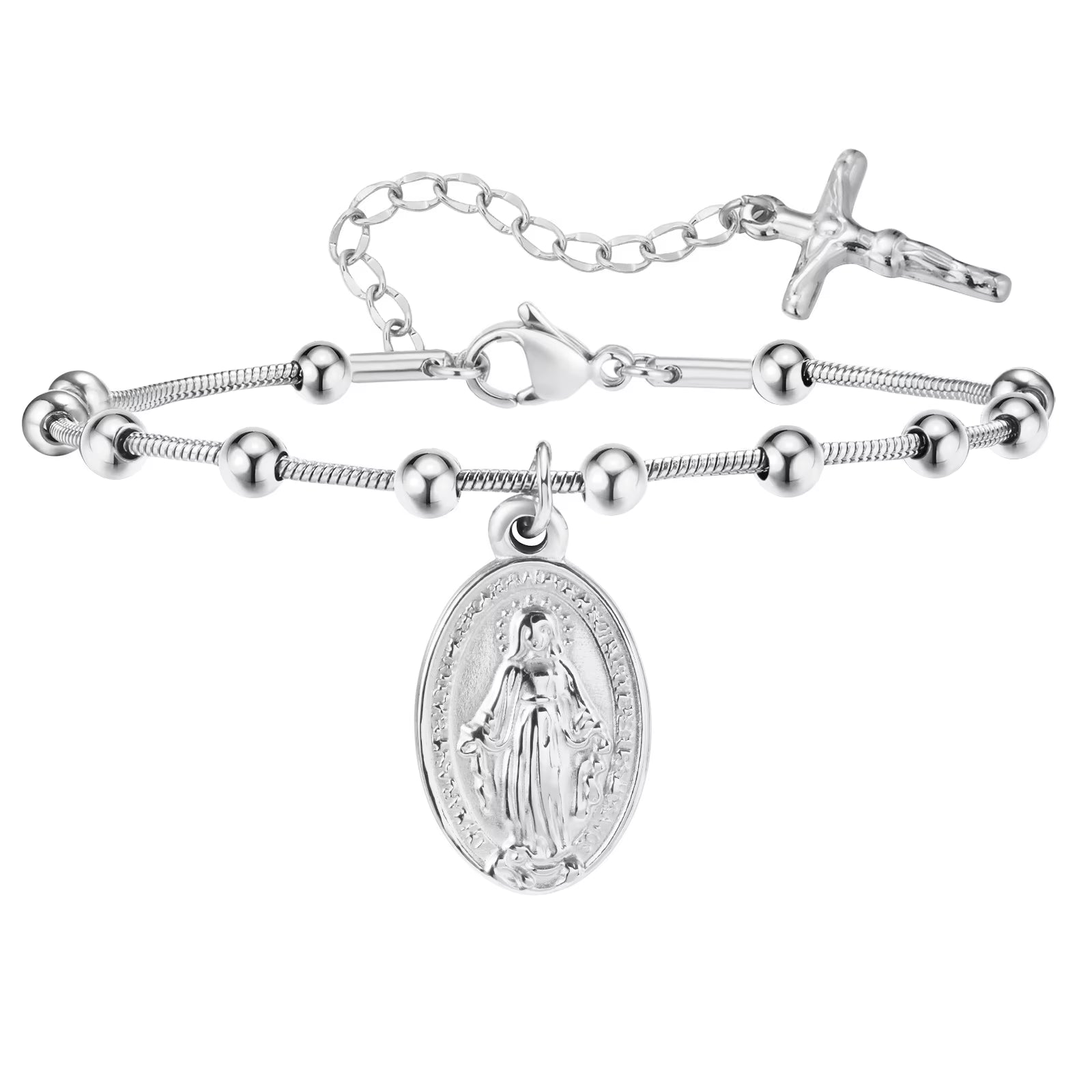 Divine Grace Rosary Bracelet – Faith Woven in Golden Beauty
