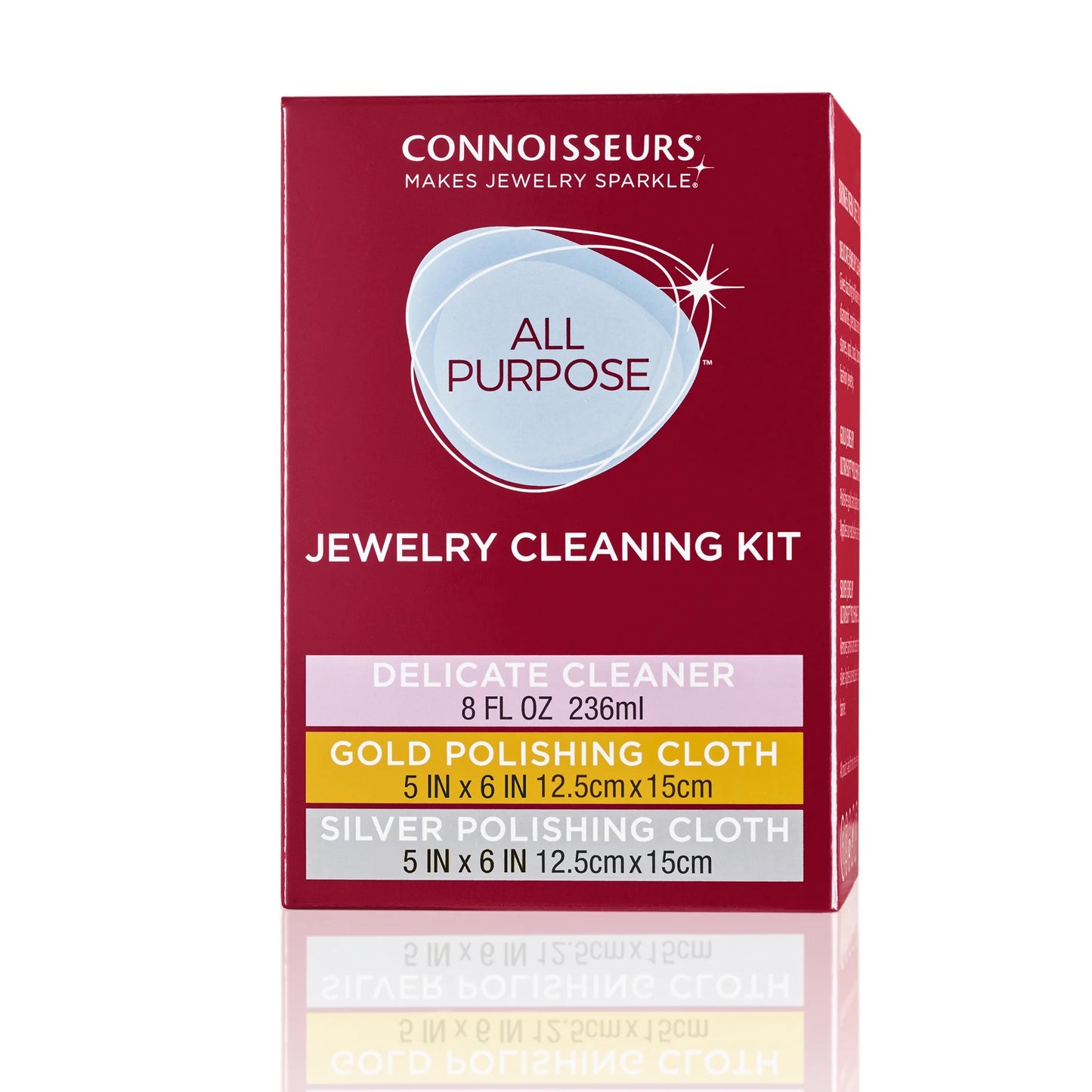 All-Purpose Jewelry Cleaning Kit with Cleaner Solution and Polishing Cloths
