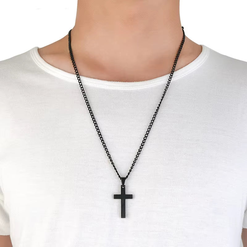 Luxe Cross Sweater Chain – Titanium Steel Boldness with Seasonal Edge